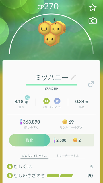 ポケモンgo ミツハニー さんの存在意義 相棒設定したら甘い蜜で集めて